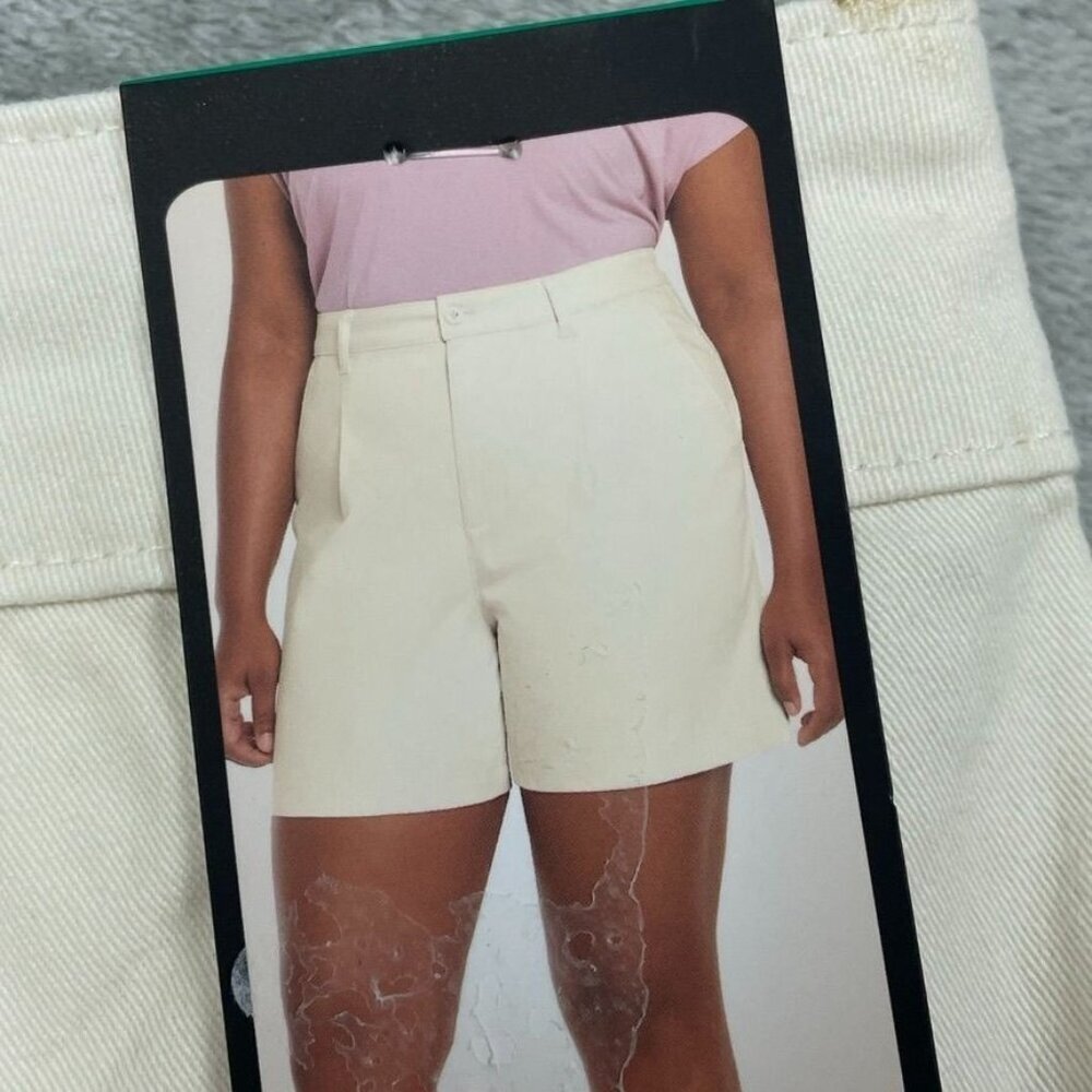 Banana Republic Womens Pleat Front Shorts Size 12 Tan Cotton Blend a1542 - Picture 5 of 7